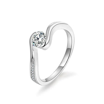 5.0mm Round Cut Solitaire Moissanite Diamond Antique Style Sterling Silver Engagement Wedding Fine Jewellery Rings